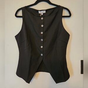 NWT Rihoas Black Button Up Vest Size L
